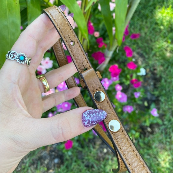 Michael Kors Tan Brown Leather Double Compartment Zippered Crossbody Purse - Picture 8 of 17